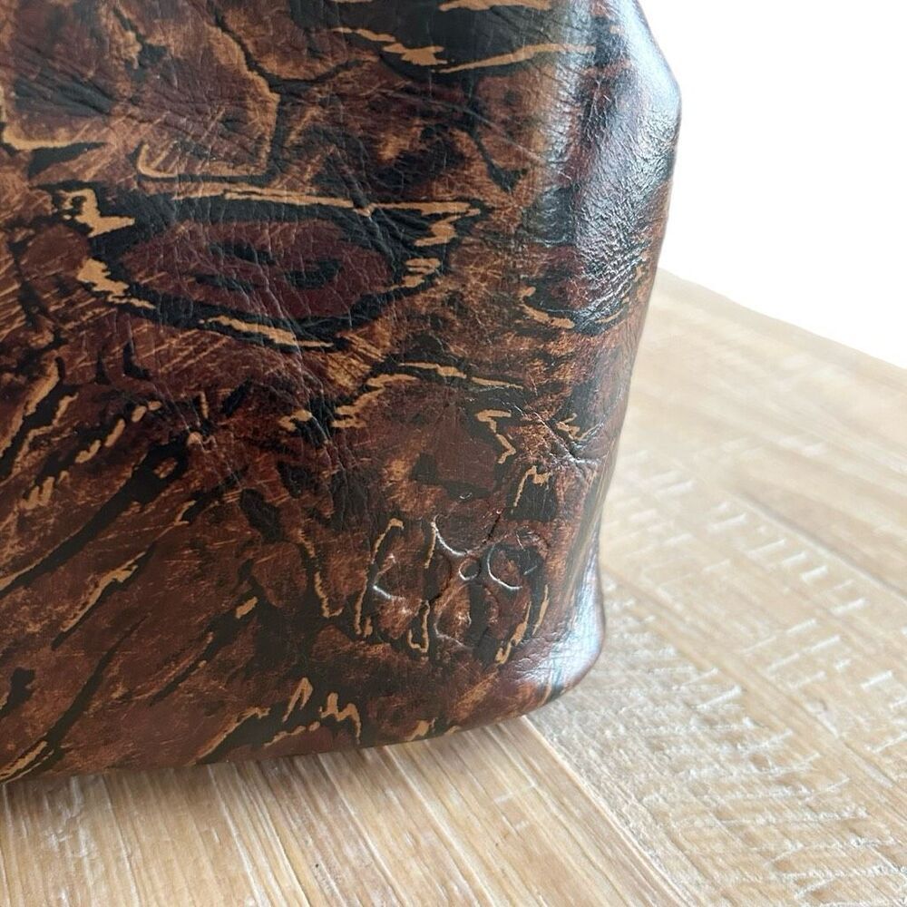 Patricia Nash Laureana Frame Kiss Lock Satchel Bag Purse Abstract Animal Print - Picture 2 of 8